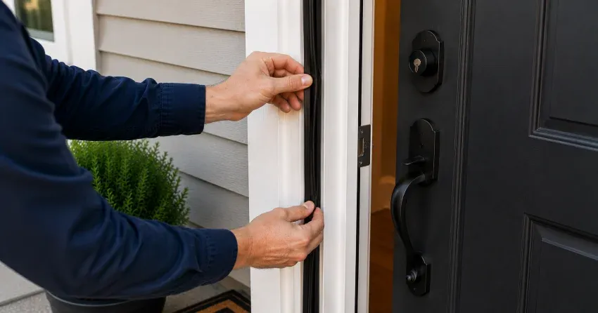 technician performing light test on door seal in Glenville, King City