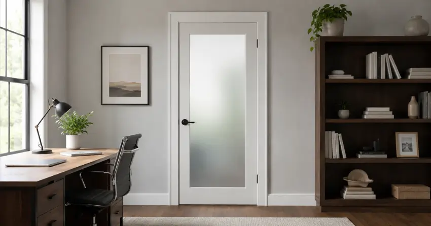 frosted interior door installed in home office in Strange, King City