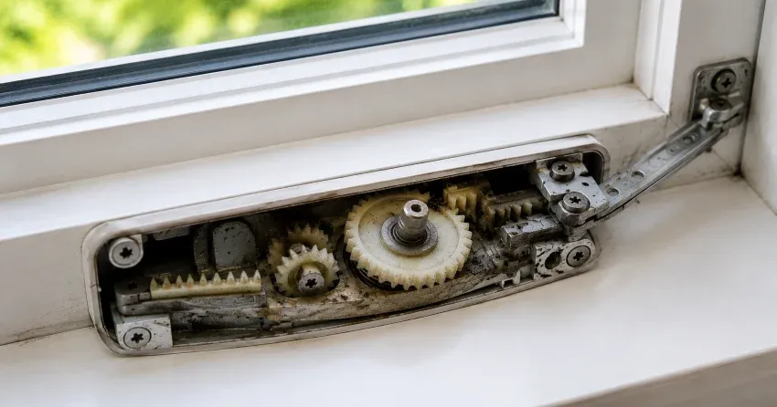 technician replacing casement window crank operator in Strange, King City home