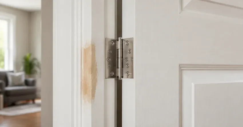 technician checking a warped door against a straightedge in King, King City