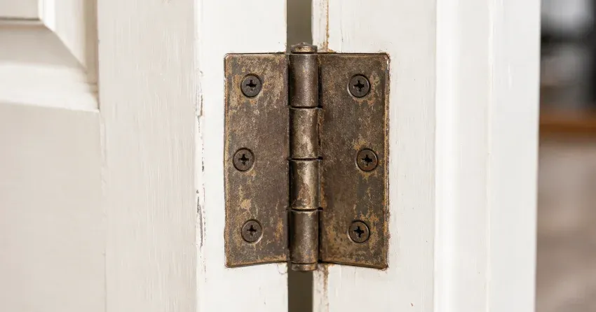 technician adjusting a sagging door hinge in Holly Park, King City